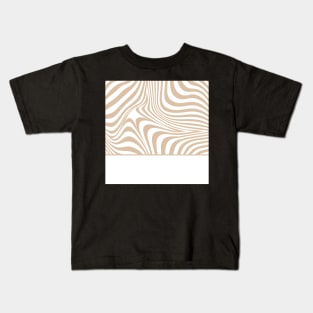 Pattern beige and white wavy Kids T-Shirt